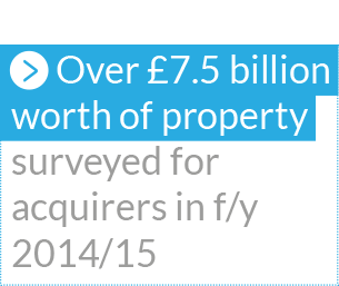 Over £7.5 billion worth of property surveyed for acquirers in f/y 2014/15